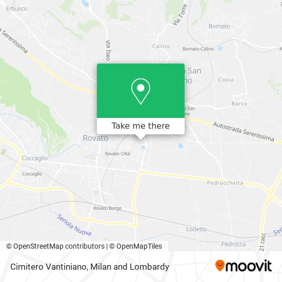 Cimitero Vantiniano map