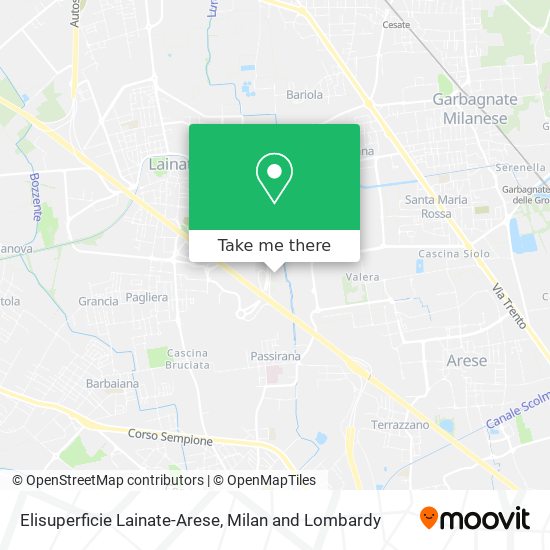 Elisuperficie Lainate-Arese map