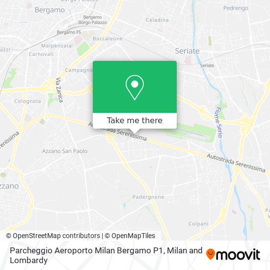 Parcheggio Aeroporto Milan Bergamo P1 map