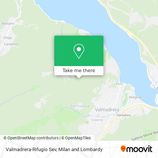 Valmadrera-Rifugio Sev map