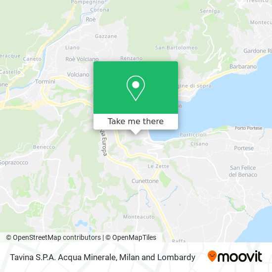 Tavina S.P.A. Acqua Minerale map