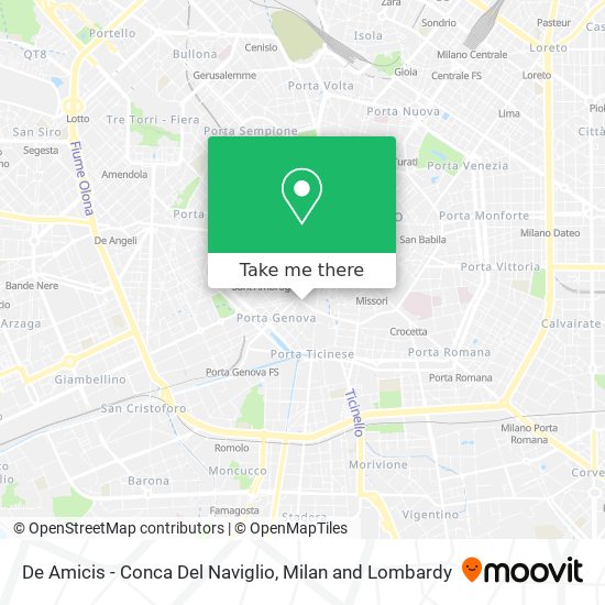De Amicis - Conca Del Naviglio map