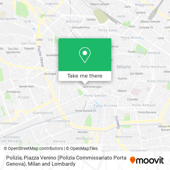 Polizia, Piazza Venino (Polizia Commissariato Porta Genova) map