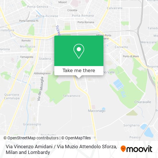 Via Vincenzo Amidani / Via Muzio Attendolo Sforza map