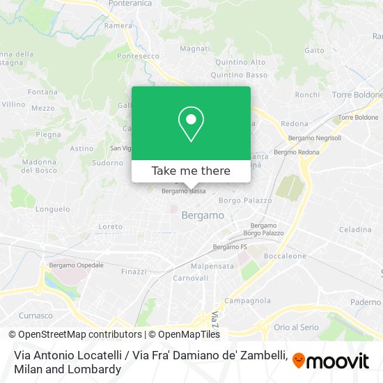 Via Antonio Locatelli / Via Fra' Damiano de' Zambelli map