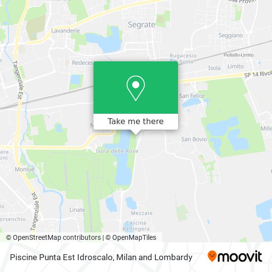 Piscine Punta Est Idroscalo map