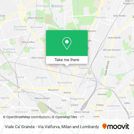 Viale Ca' Granda - Via Valfurva map