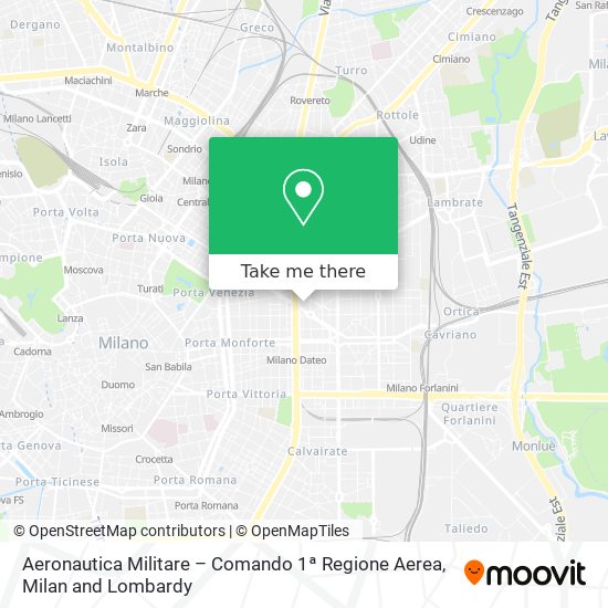 Aeronautica Militare – Comando 1ª Regione Aerea map