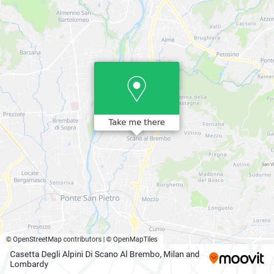 Casetta Degli Alpini Di Scano Al Brembo map