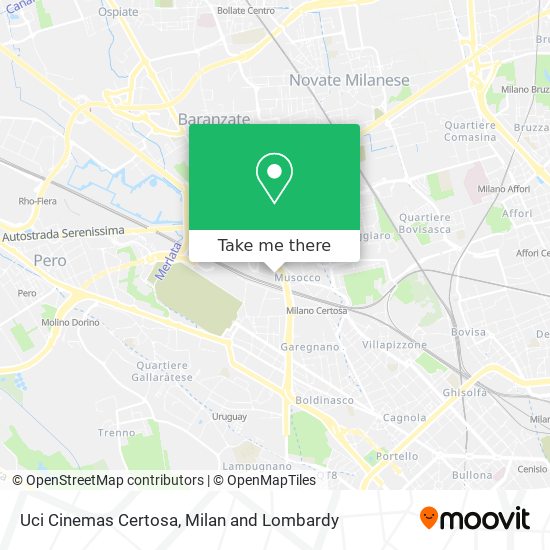 Uci Cinemas Certosa map