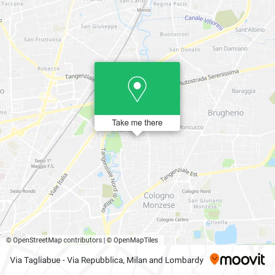 Via Tagliabue - Via Repubblica map