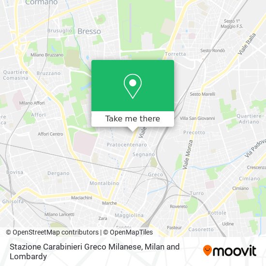 Stazione Carabinieri Greco Milanese map