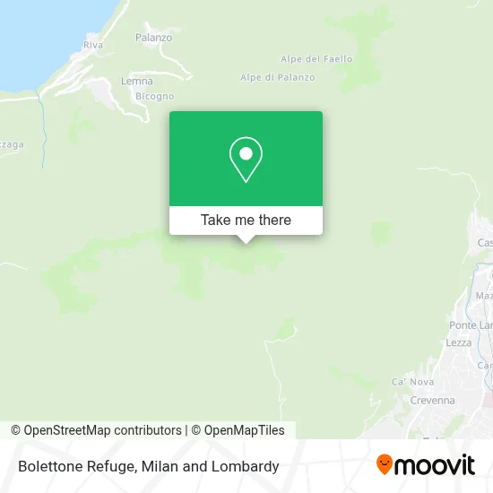 Bolettone Refuge map