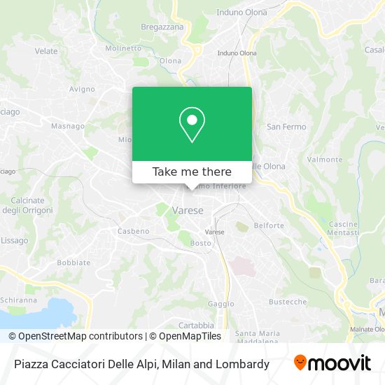 Piazza Cacciatori Delle Alpi map