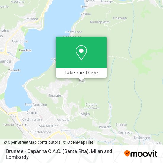Brunate - Capanna C.A.O. (Santa Rita) map