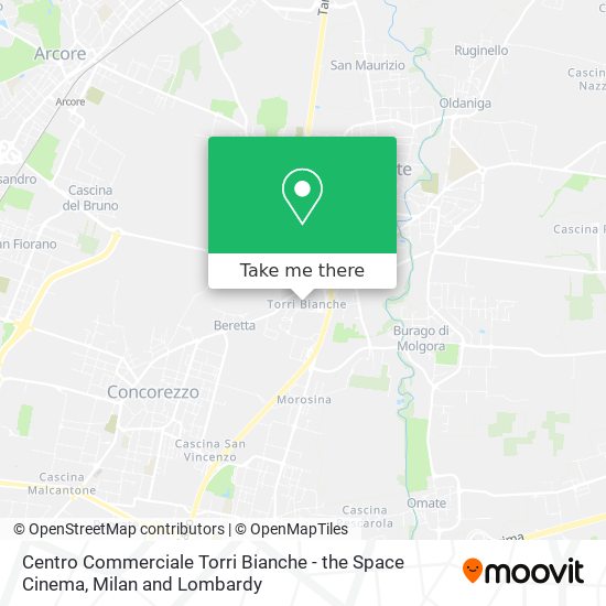 Centro Commerciale Torri Bianche - the Space Cinema map