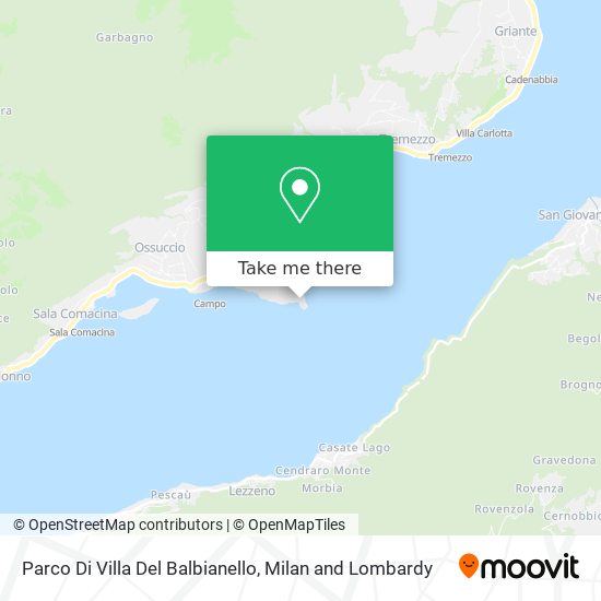 Parco Di Villa Del Balbianello map