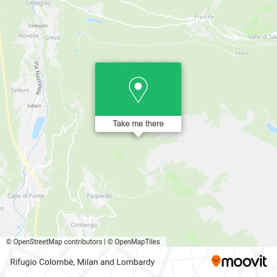 Colombè Refuge map