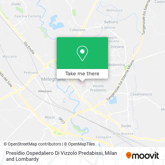 Presidio Ospedaliero Di Vizzolo Predabissi map