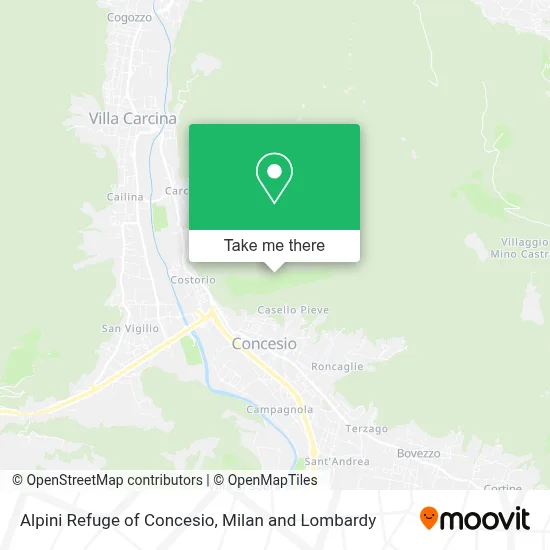 Alpini Refuge of Concesio map