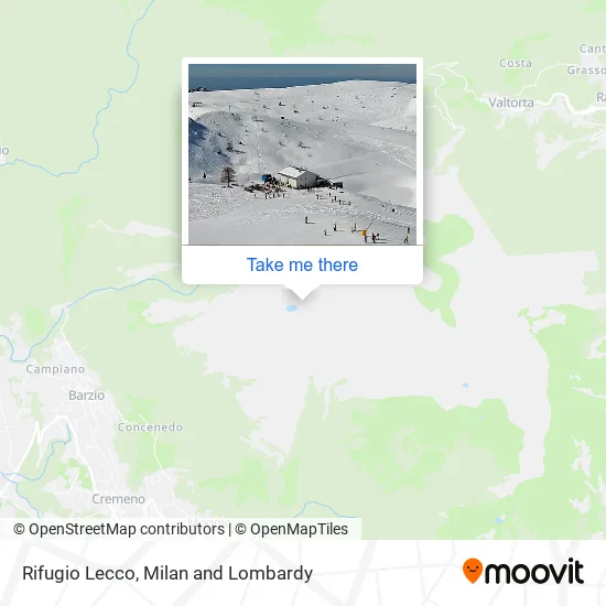 Lecco Refuge map
