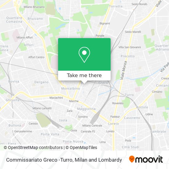 Commissariato Greco -Turro map