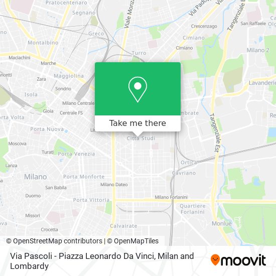Via Pascoli - Piazza Leonardo Da Vinci map