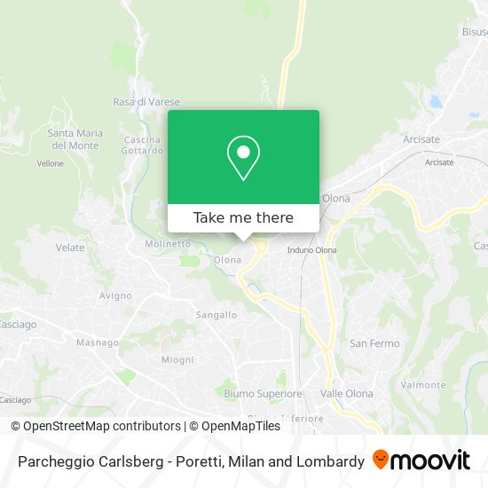 Parcheggio Carlsberg - Poretti map