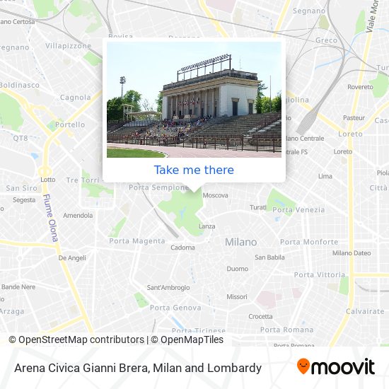 Arena Civica Gianni Brera map