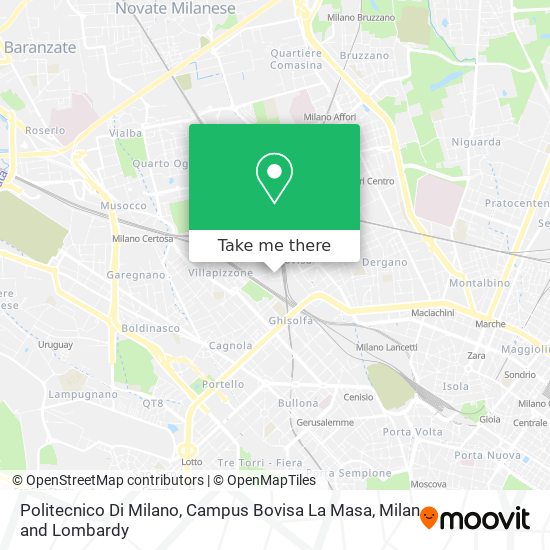 Politecnico Di Milano, Campus Bovisa La Masa map