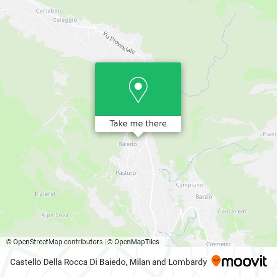 Castello Della Rocca Di Baiedo map