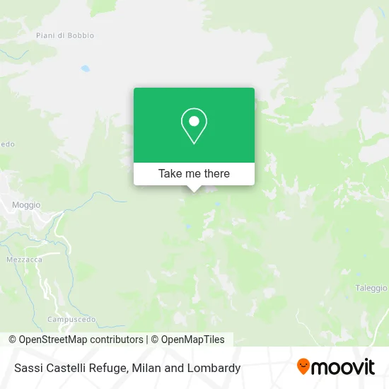 Sassi Castelli Refuge map