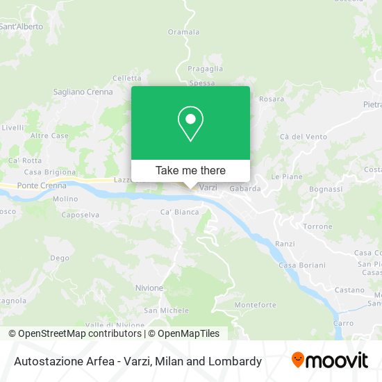 Autostazione Arfea - Varzi map