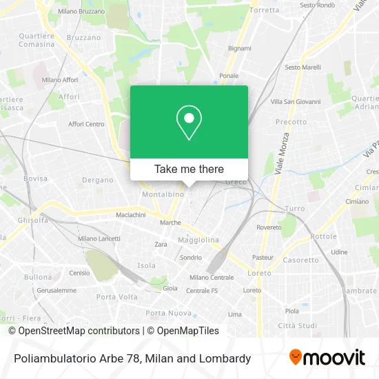 Poliambulatorio Arbe 78 map