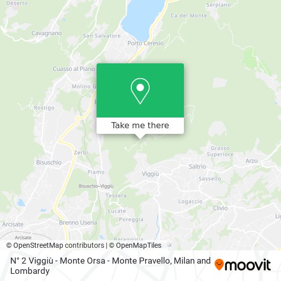 N° 2 Viggiù - Monte Orsa - Monte Pravello map