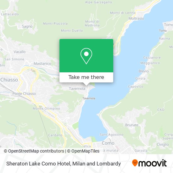 Sheraton Lake Como Hotel map