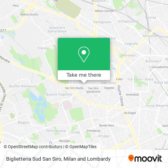Biglietteria Sud San Siro map