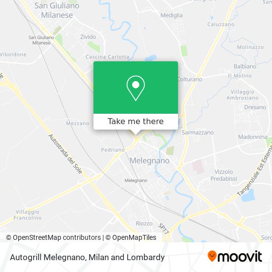 Autogrill Melegnano map
