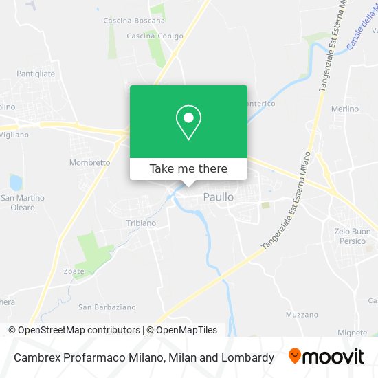 Cambrex Profarmaco Milano map