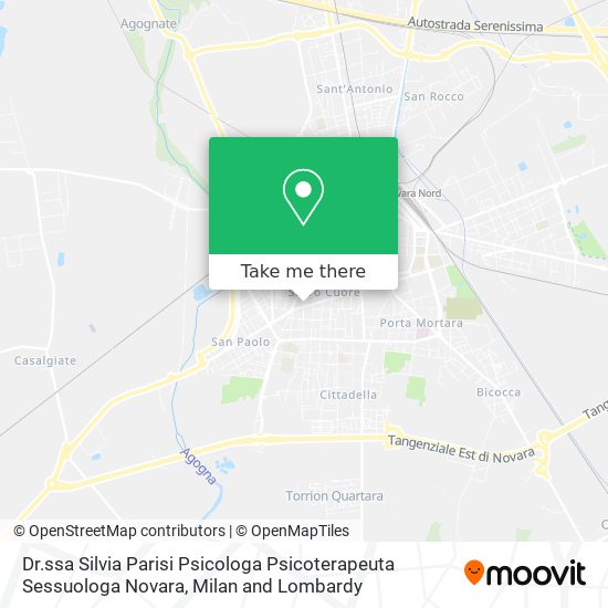 Dr.ssa Silvia Parisi Psicologa Psicoterapeuta Sessuologa Novara map
