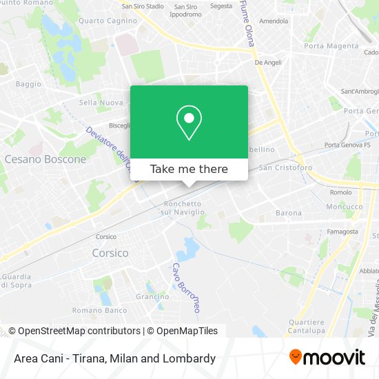 Area Cani - Tirana map
