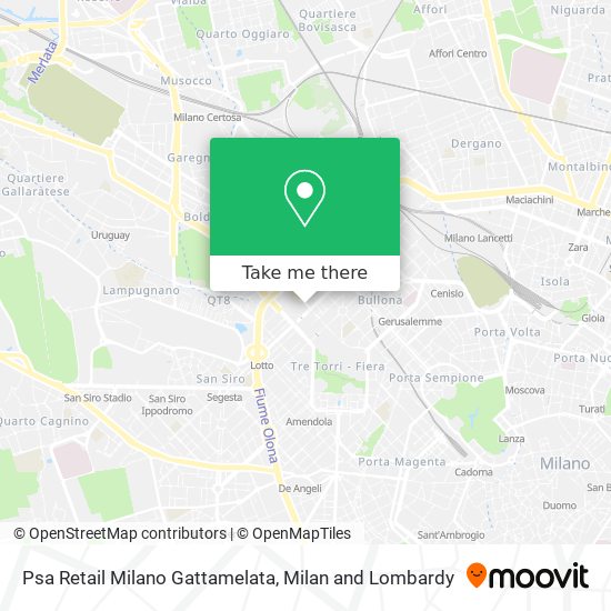 Psa Retail Milano Gattamelata map