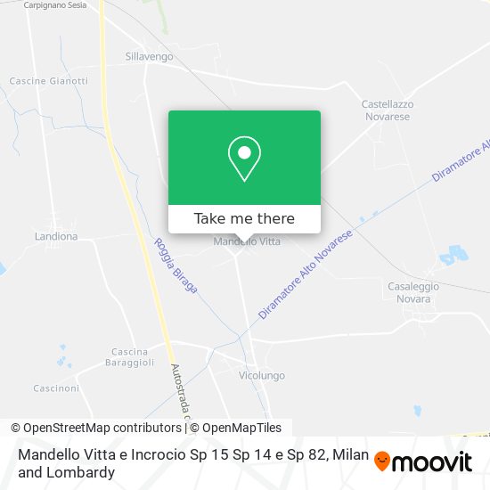 Mandello Vitta e Incrocio Sp 15 Sp 14 e Sp 82 map