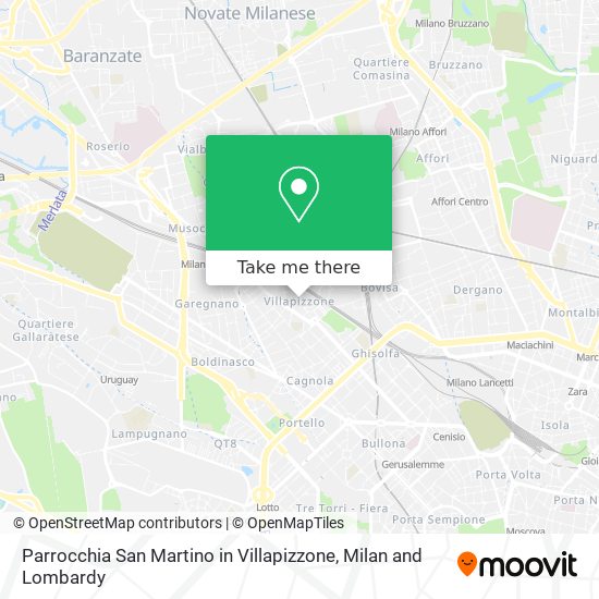 Parrocchia San Martino in Villapizzone map