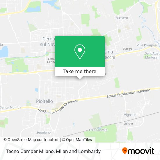 Tecno Camper Milano map