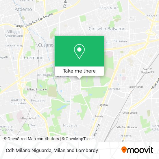 Cdh Milano Niguarda map