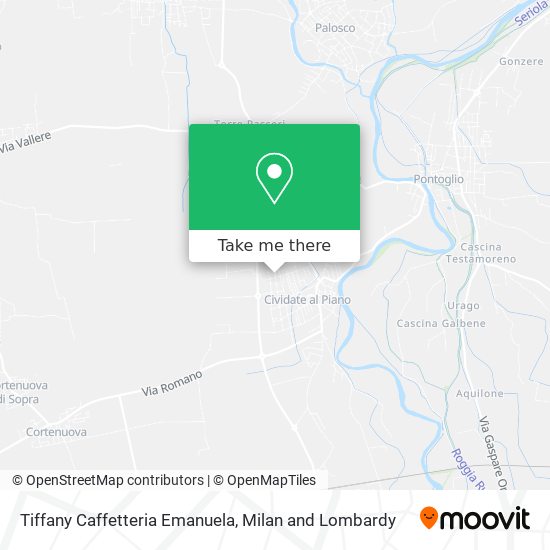 Tiffany Caffetteria Emanuela map