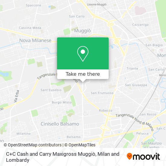 C+C Cash and Carry Maxigross Muggiò map
