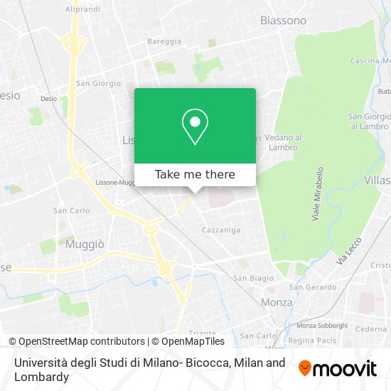 Università degli Studi di Milano- Bicocca map