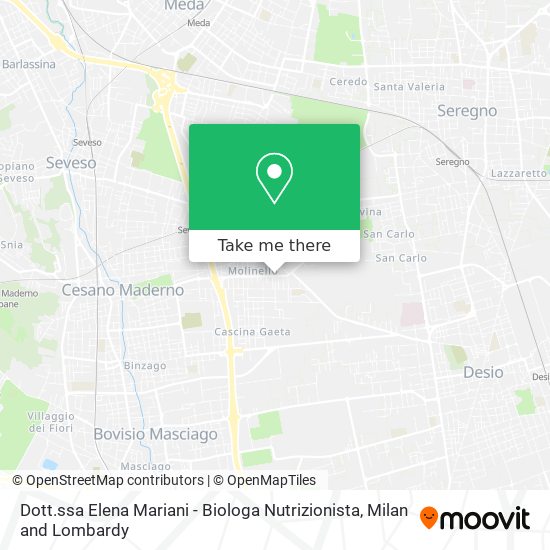 Dott.ssa Elena Mariani - Biologa Nutrizionista map